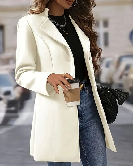 Single-Breasted Longline Blazer Coat