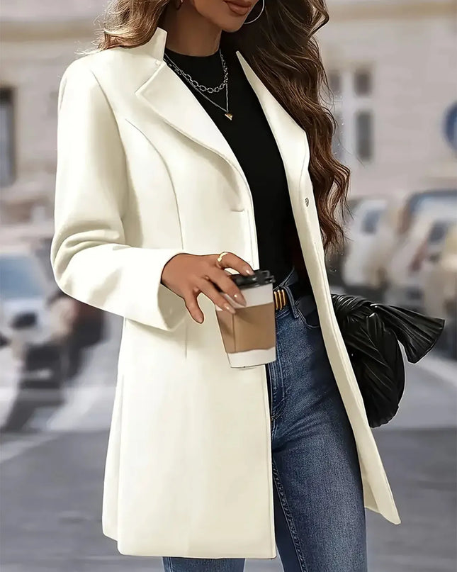 Single-Breasted Longline Blazer Coat