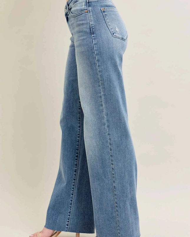 Judy Blue Full Size V - Front Baggy Jeans Plus Size