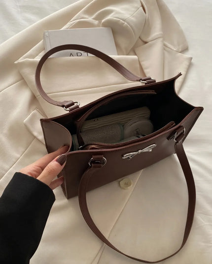 Bow PU Leather Shoulder Bag 