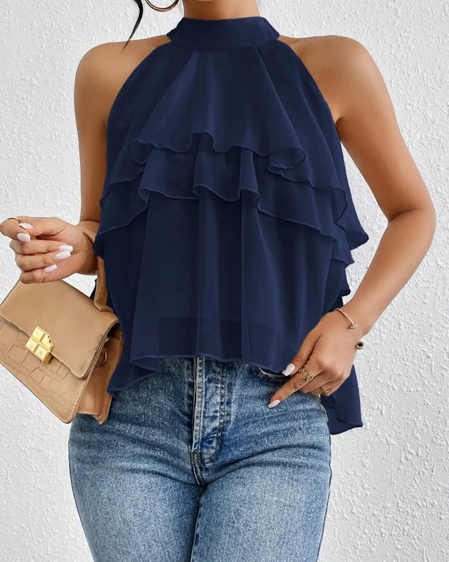 Ruffled Layered Sleeveless Top