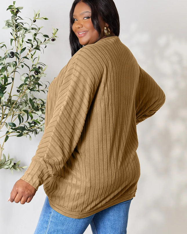 Basic Bae Full Size Ribbed Cocoon Cardigan
