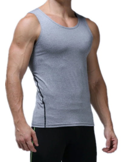 Men's Full Size Round Neck Active Tank Plus Size Grey