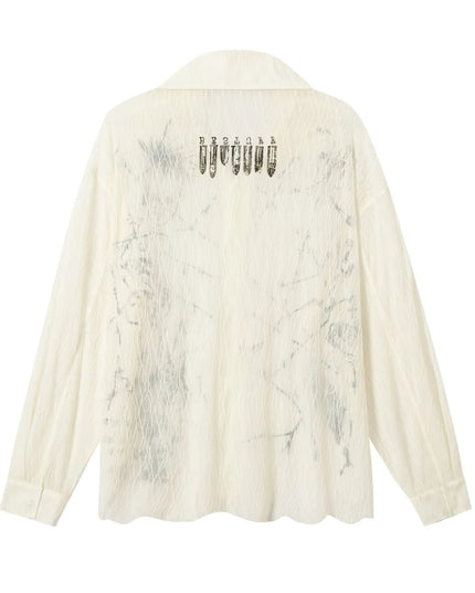 Men's Abstract Print Button-Up Shirt