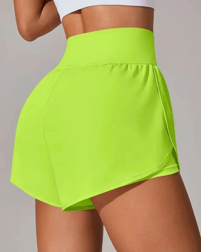 Pocketed High Waist Active Shorts 