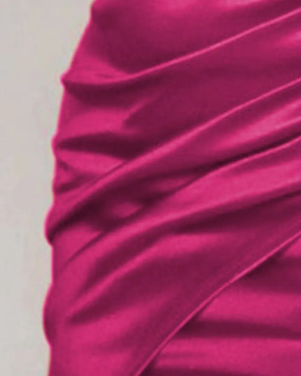 Ruched Spaghetti strap Wrap Dress 