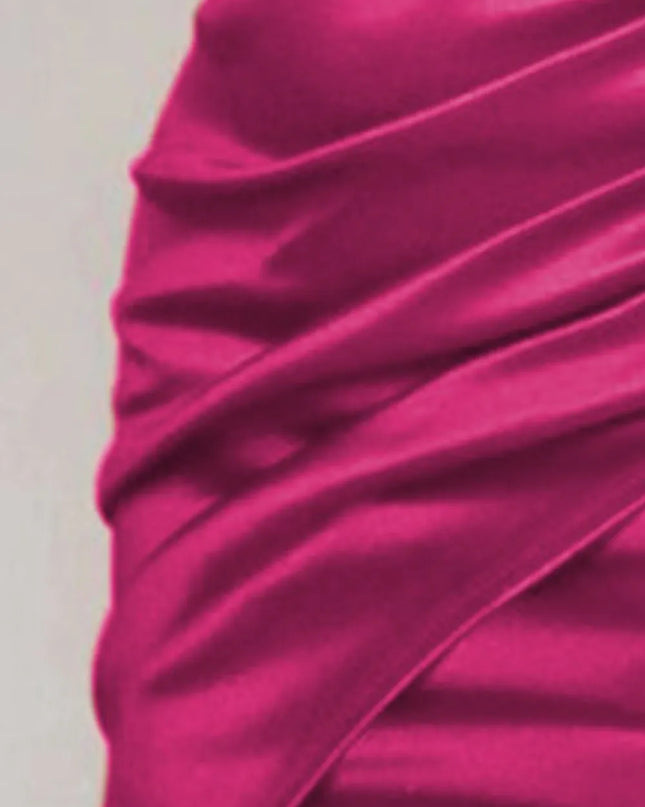 Ruched Spaghetti strap Wrap Dress 