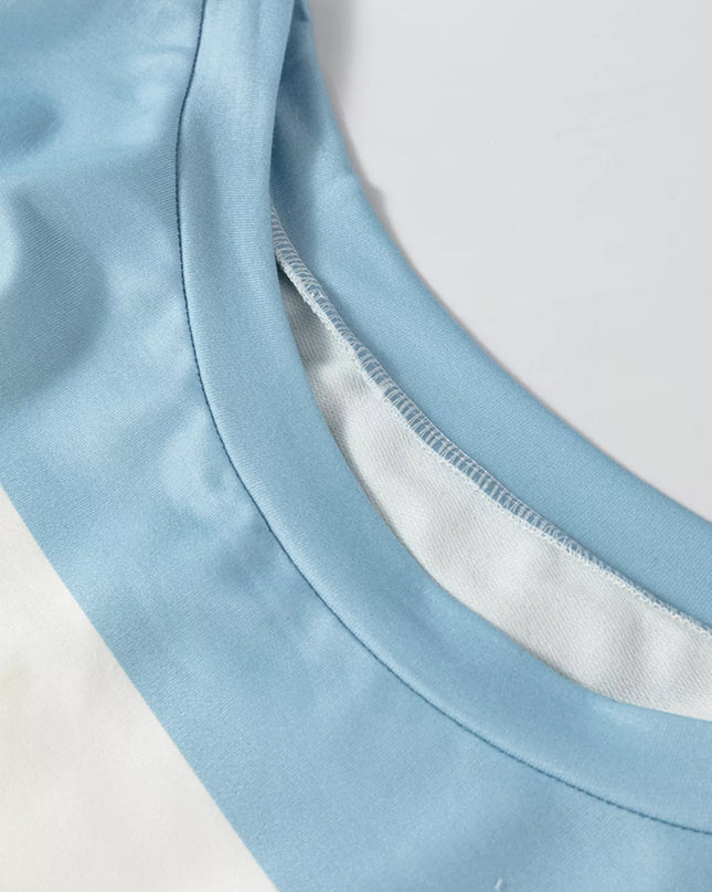 Color Block Drop Shoulder Long Sleeve Top