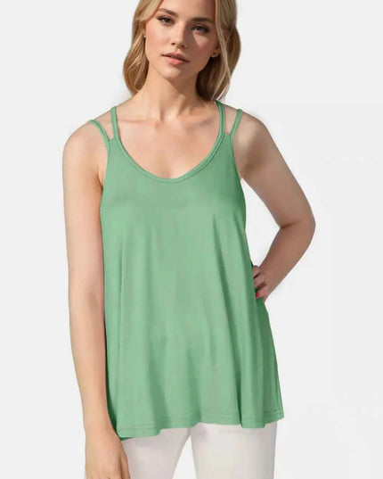 Basic Bae Bamboo Scoop Neck Double Spaghetti Straps Cami