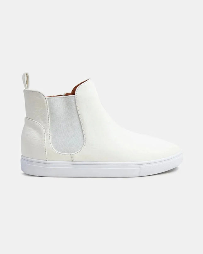 Beast Fashion Faux Suede Elastic Side Panel Sneakers