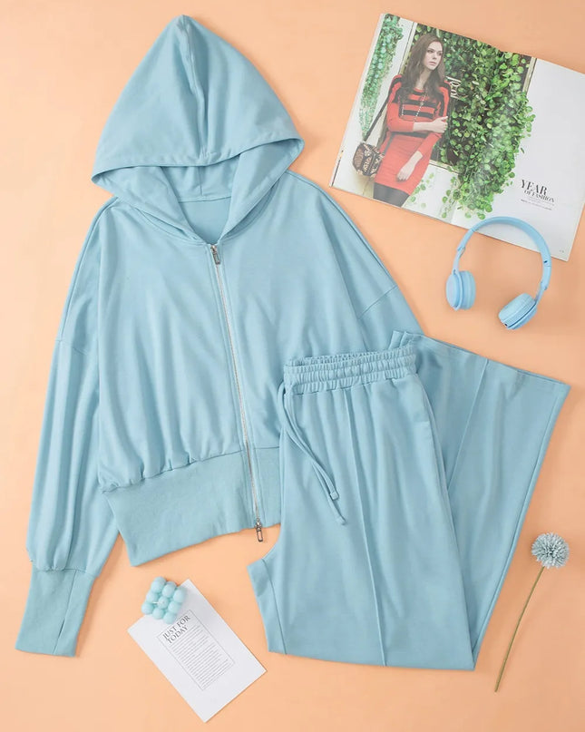 Zip-Up Hoodie and Pants Active Set