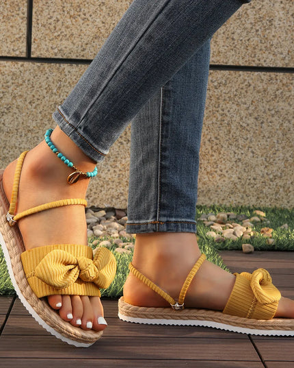 Bow Open Toe Platform Sandals