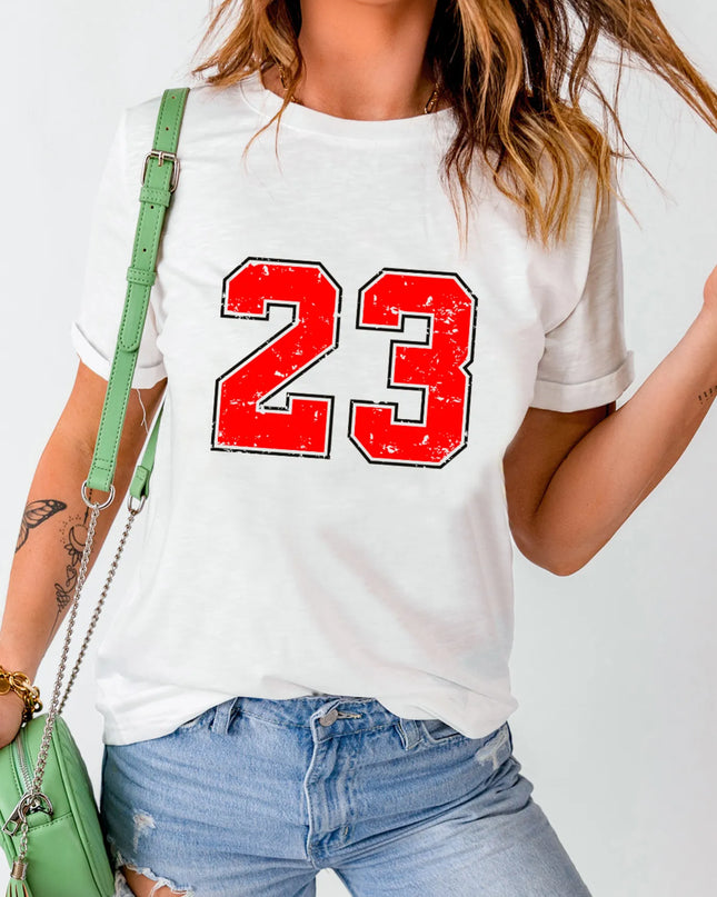 Number 23 Round Neck Casual T Shirt
