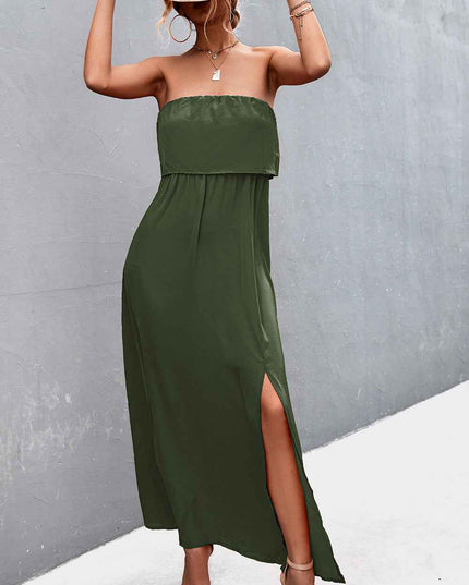 Strapless Split Maxi Dress