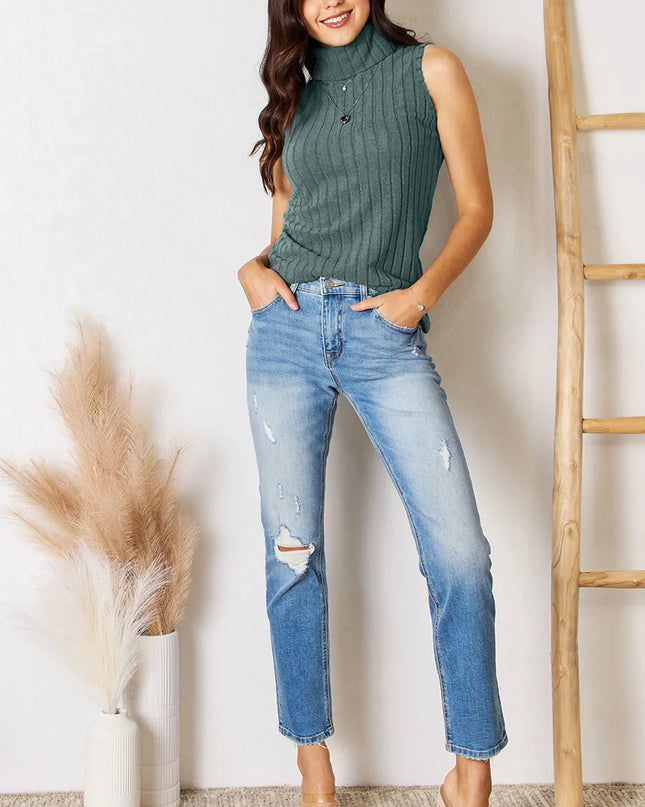 Basic Bae Full Size Ribbed Turtleneck Tank