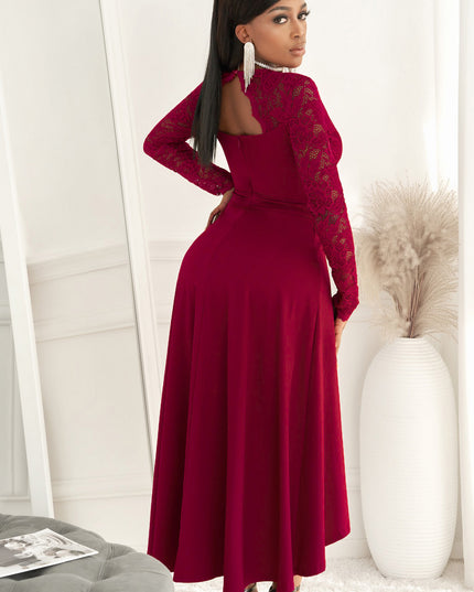 Lace High-Low V-Neck Dress 