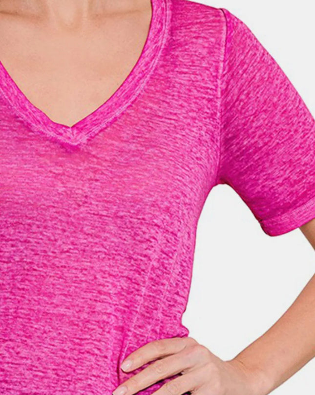 Zenana V-Neck Short Sleeve T-Shirt