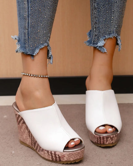 PU Leather High Heel Sandals