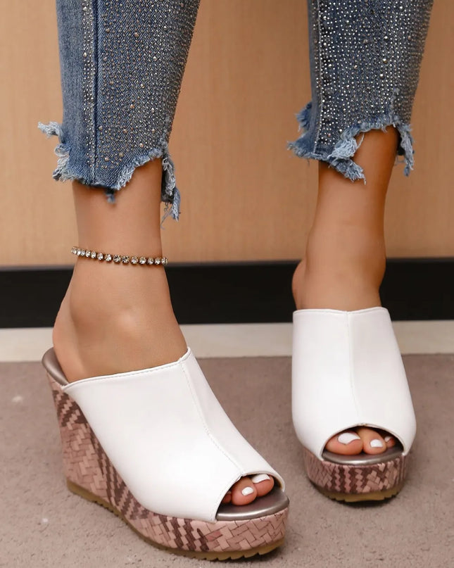 PU Leather High Heel Sandals