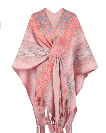 Heathered Fringe Hem Poncho