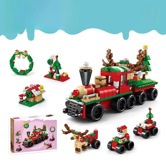 Compatible With Small Particles Christmas Building Blocks Suit Children Assembled Christmas Tree Toys Santa Claus Plastic 8967-1 Christmas Train 270 Particles