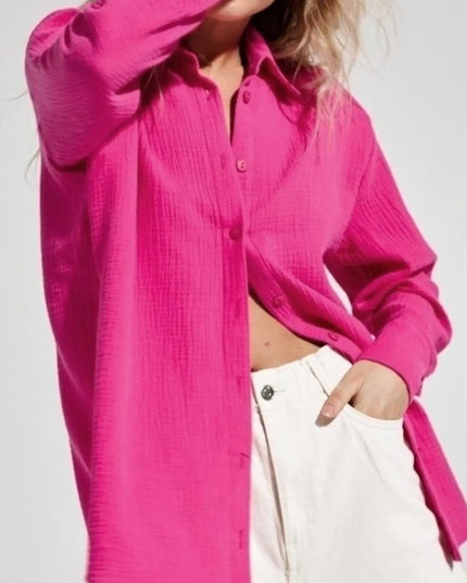 Button Up Long Sleeve Texture Shirt