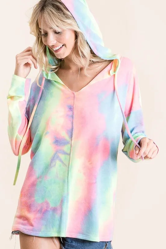 BiBi Tie Dye Terry Long Sleeve Hoodie
