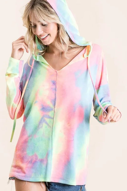 BiBi Tie Dye Terry Long Sleeve Hoodie
