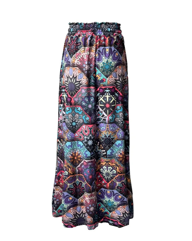 Printed Maxi Skirt with Pockets 