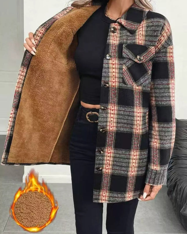 Vintage Plaid Button-Up Shacket