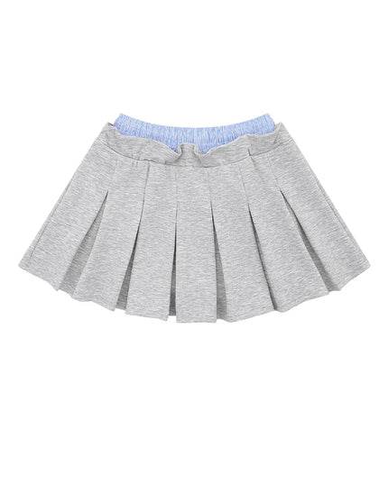 Drawstring Pleated Mini Skirt