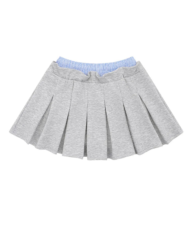 Drawstring Pleated Mini Skirt