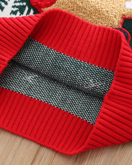 Children's Christmas Reindeer Snowflake Knitted Sweater