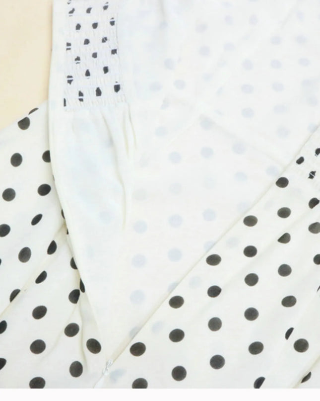 Polka Dot Sweetheart Neckline Maxi Dress