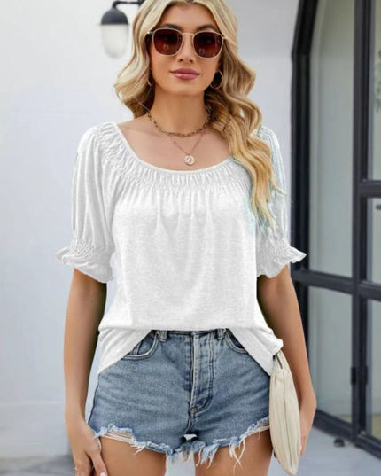 Short Flounce Sleeve Top