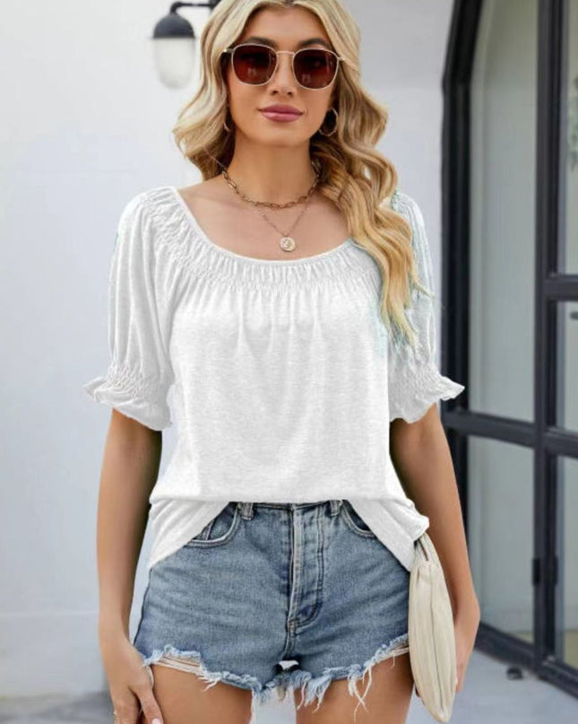 Short Flounce Sleeve Top