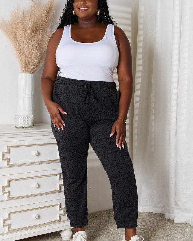 Basic Bae Leopard Print Joggers with Pockets