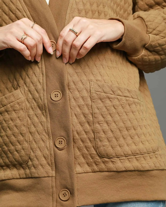 Umgee Button-Up Jacquard Cardigan