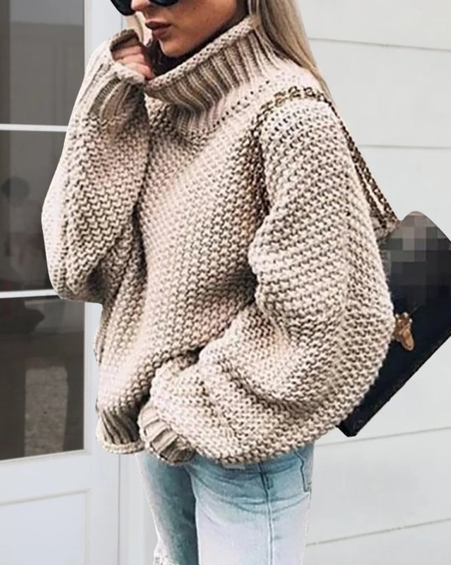 Turtleneck Long Sleeve Sweater Camel