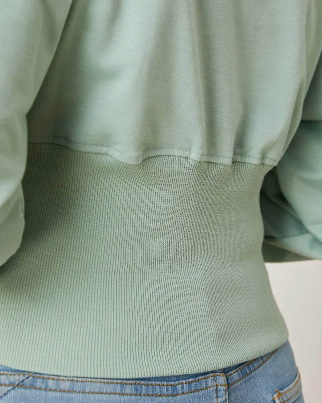 Boat Neck Lantern Sleeve Blouse