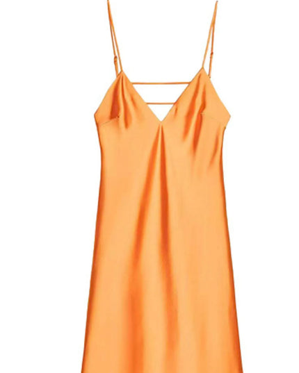 Satin V-Neck Cami Dress