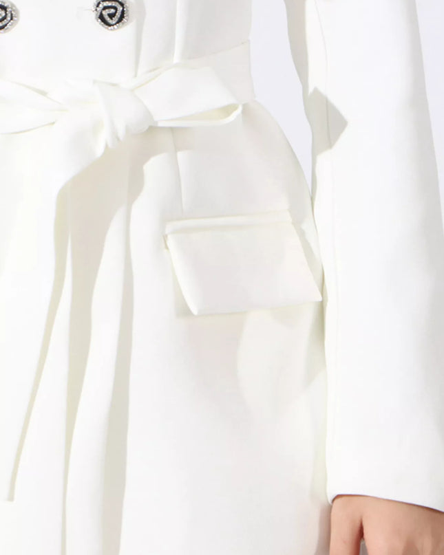 Flower Long Sleeve Blazer and Pants Set