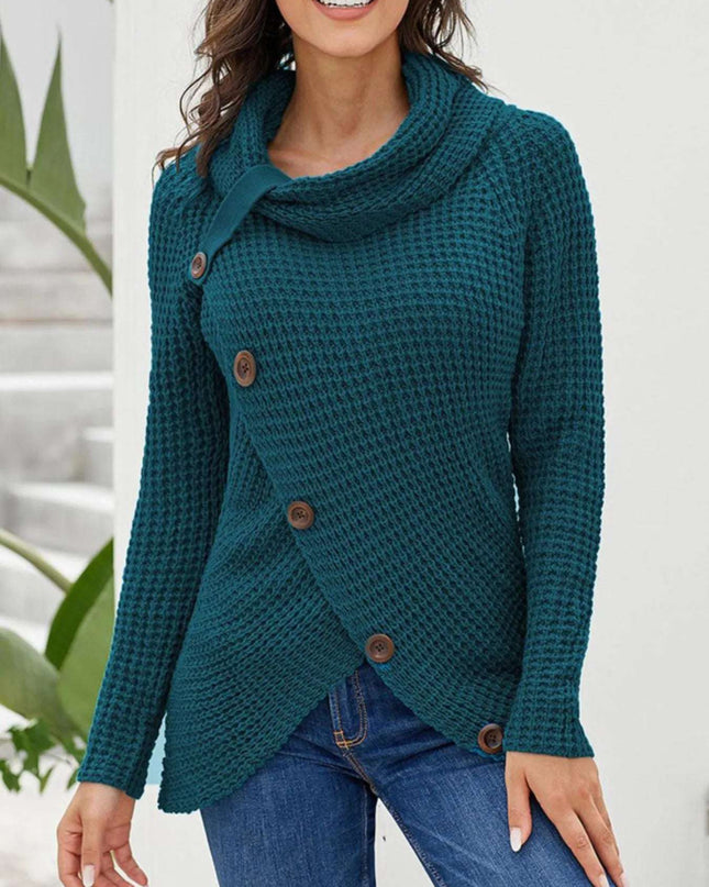 Full Size Texture Turtleneck Long Sleeve Sweater Plus Size