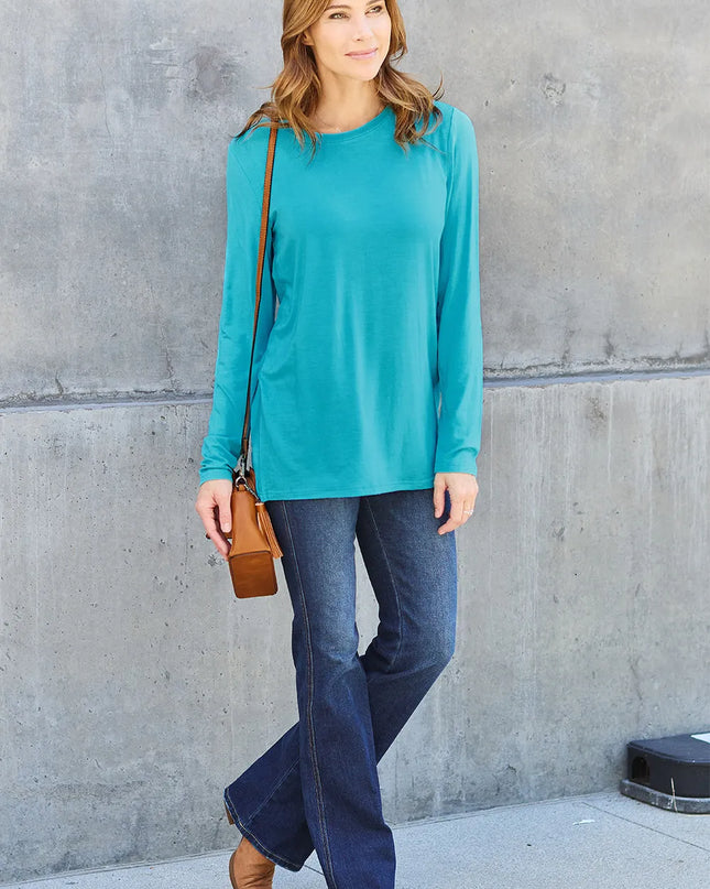 Basic Bae Full Size Round Neck Long Sleeve Top