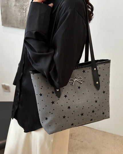 Bow Trim Polyester Tote Bag 