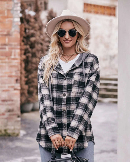 Oversized Plaid Button Up Shacket