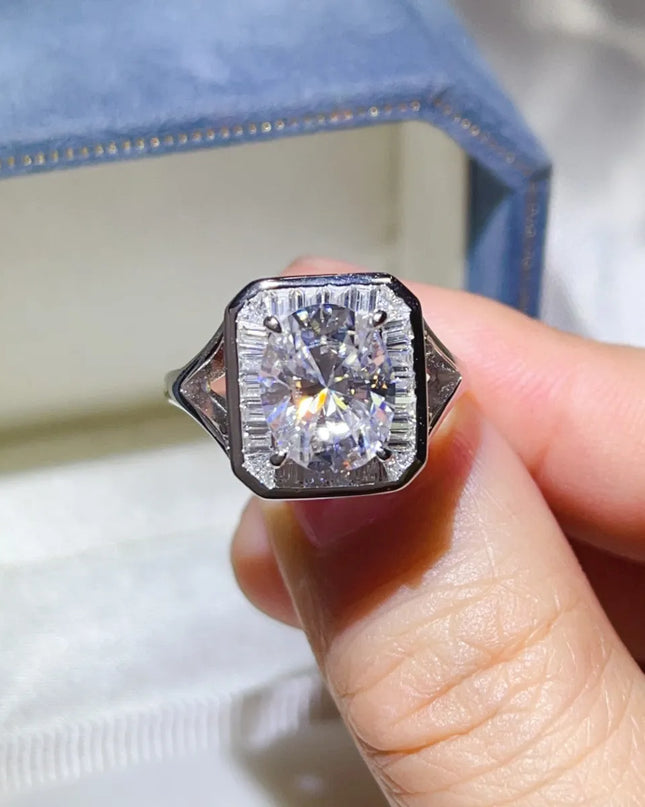 3 Carat Moissanite Engagement Square Ring