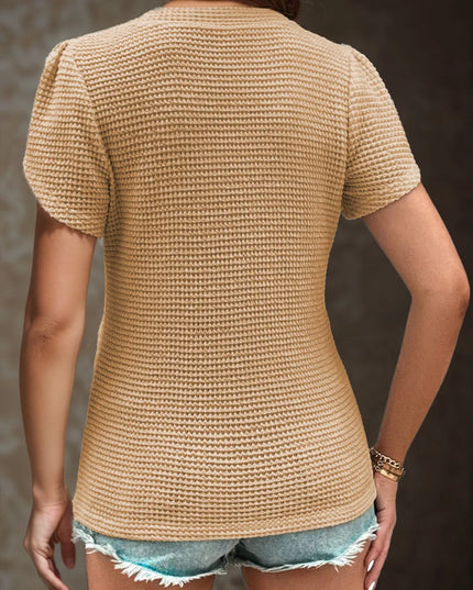 V-Neck Petal Sleeve Blouse