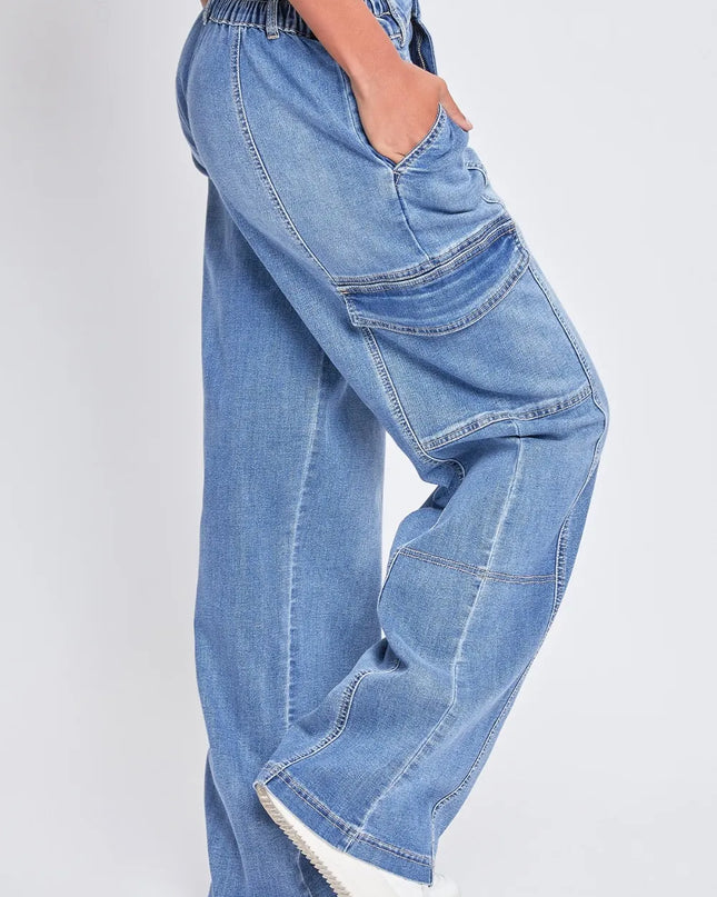 YMI Jeanswear High-Rise Straight Cargo Jeans