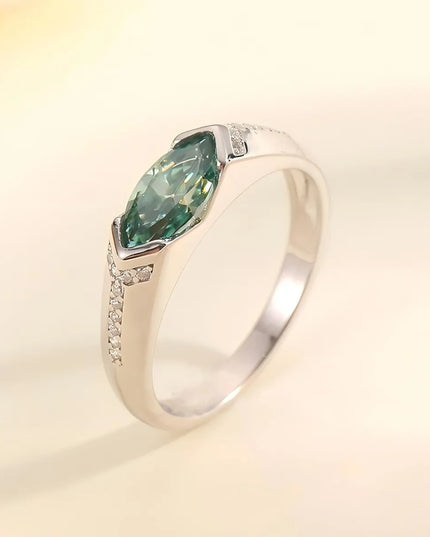 1 Carat Moissanite 925 Sterling Silver Ring Silver